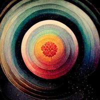 Abstract multi-colored background of threads photo