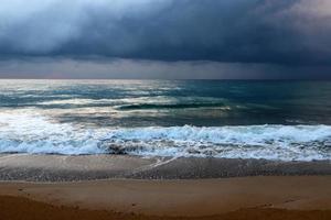 Coast of the Mediterranean Sea in northern Israel. photo