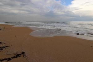 Coast of the Mediterranean Sea in northern Israel. photo