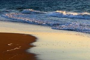 Coast of the Mediterranean Sea in northern Israel. photo