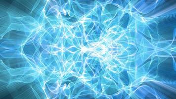 os fios de luz fractal ondulam e brilham - loop video