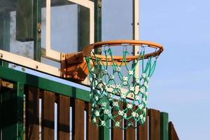 Nahariya Israel August 10, 2020. Sports equipment and equipment in a city park on the seashore. photo