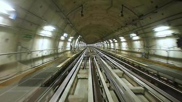 vista en perspectiva del túnel del metro video