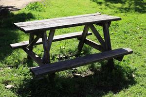 Bench for rest in the city park. photo