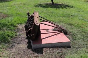 Haifa Israel October 29, 2020. Old agricultural machinery in a kibbutz in Israel. photo