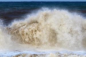 Storm on the Mediterranean Sea in northern Israel. photo