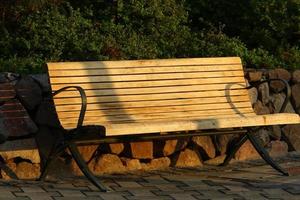 Bench for rest in the city park. photo