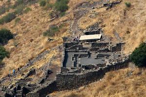 katzrin israel 1 de octubre de 2019. gamla es una antigua ciudad judía en la ladera occidental de los altos del golán. foto