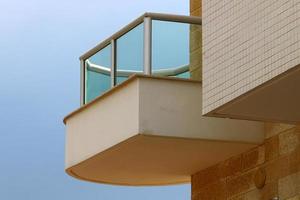 Haifa Israel June 15, 2020. Large balcony on the facade of a residential building. photo