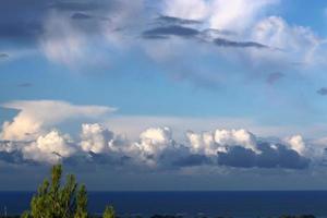 Clouds in the sky over the Mediterranean Sea. photo
