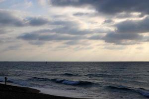 Coast of the Mediterranean Sea in northern Israel. photo