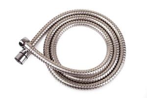 corrugated hose shower Isolated on white background photo