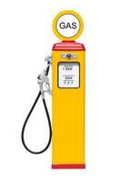 Retro gas pump isolated on white background photo