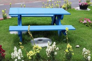 Bench for rest in the city park. photo