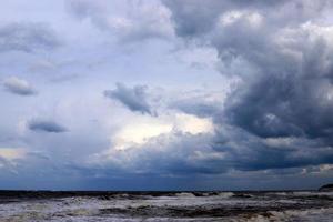 Clouds in the sky over the Mediterranean Sea. photo