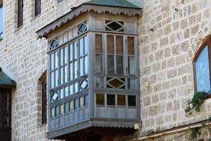 Haifa Israel June 15, 2020. Large balcony on the facade of a residential building. photo