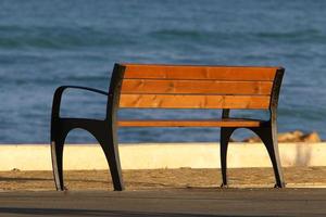 Bench for rest in the city park. photo