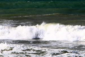 Storm on the Mediterranean Sea in northern Israel. photo