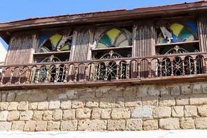 Haifa Israel June 15, 2020. Large balcony on the facade of a residential building. photo