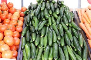 Vegetables and fruits are sold at a bazaar in Israel. photo