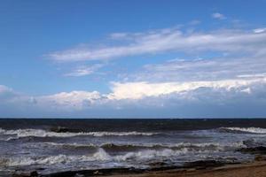 Coast of the Mediterranean Sea in northern Israel. photo