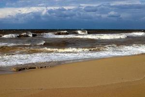 Coast of the Mediterranean Sea in northern Israel. photo