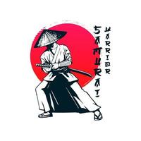 ilustraciones del guerrero samurai vector