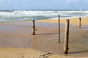 Coast of the Mediterranean Sea in northern Israel. photo