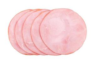smoked ham isolated on white background photo