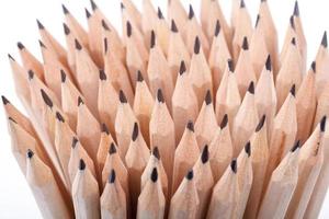 Group of sharpen and un-sharp pencils photo