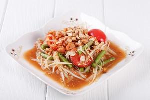 Somtum, papaya salad delicious food in thailand photo