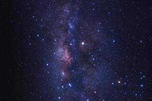 The center of  milky way galaxy with stars and space dust in the universe, Long exposure photograph, with grain. photo