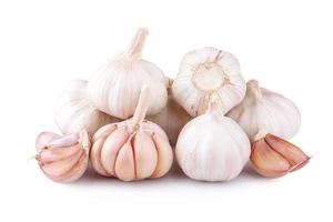 Fresh garlic isolated on white background photo