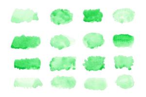 Abstract green watercolor on white background.The color splashing on the paper.It is a hand drawn. photo