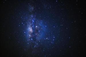 Milky way galaxy with stars and space dust in the universe, Long exposure photograph, with grain. photo