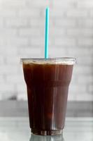 iced coffee in takeaway cup photo