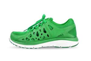 green sport running shoes photo