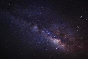 The Panorama Milky Way ,Long exposure photograph,with grain photo