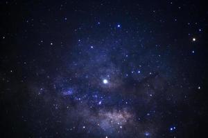 The center of milky way galaxy. Long exposure photograph.with grain photo
