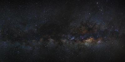 Panorama Milky way galaxy with stars and space dust in the universe, Long exposure photograph, with grain. photo