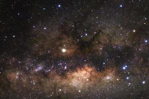 Close up of Milky way galaxy with stars and space dust in the universe photo