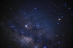 Close up of Milky way galaxy. Long exposure photograph.With grain photo