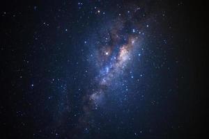 Milky way galaxy with stars and space dust in the universe, Long exposure photograph, with grain. photo