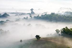 brumoso amanecer en la montaña en khao-kho phetchabun, tailandia foto