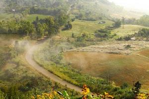 morning sunrise and road in mountain at Khao-kho Phetchabun,Thailand photo