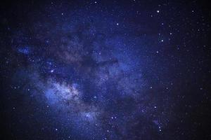 Milky way galaxy with stars and space dust in the universe, Long exposure photograph, with grain. photo