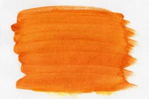 Abstract orange watercolor on white background.The color splashing on the paper.It is a hand drawn. photo