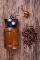 Coffee grinder and coffee beans photo