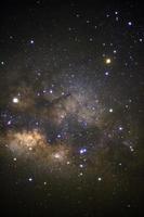 Close up of Milky way galaxy. Long exposure photograph.With grain photo