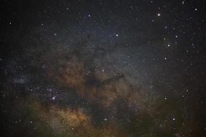 The center of milky way galaxy. Long exposure photograph.with grain photo